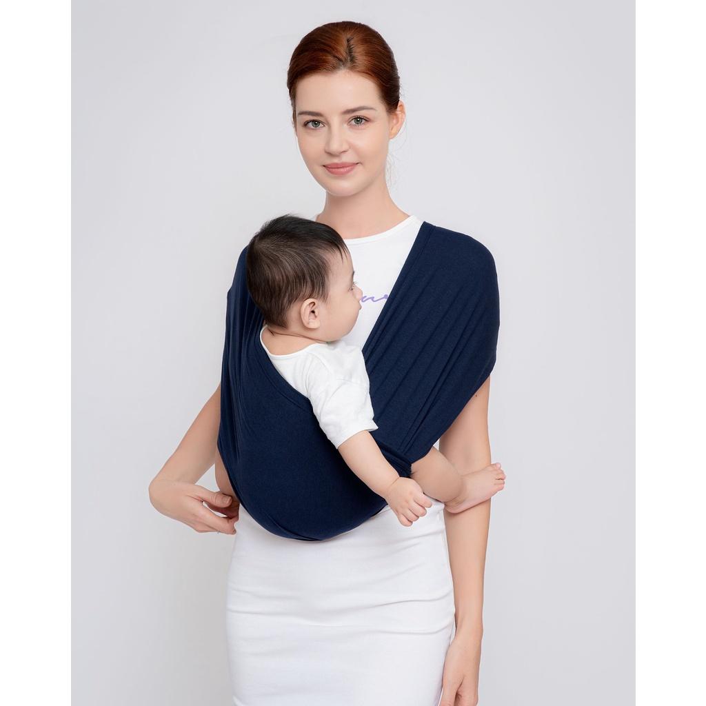 Địu Vải EmBé Sling Dòng Flex Và Flex Plus Màu Navy Cho Bé Từ 0 Đến 24 Tháng Tuổi