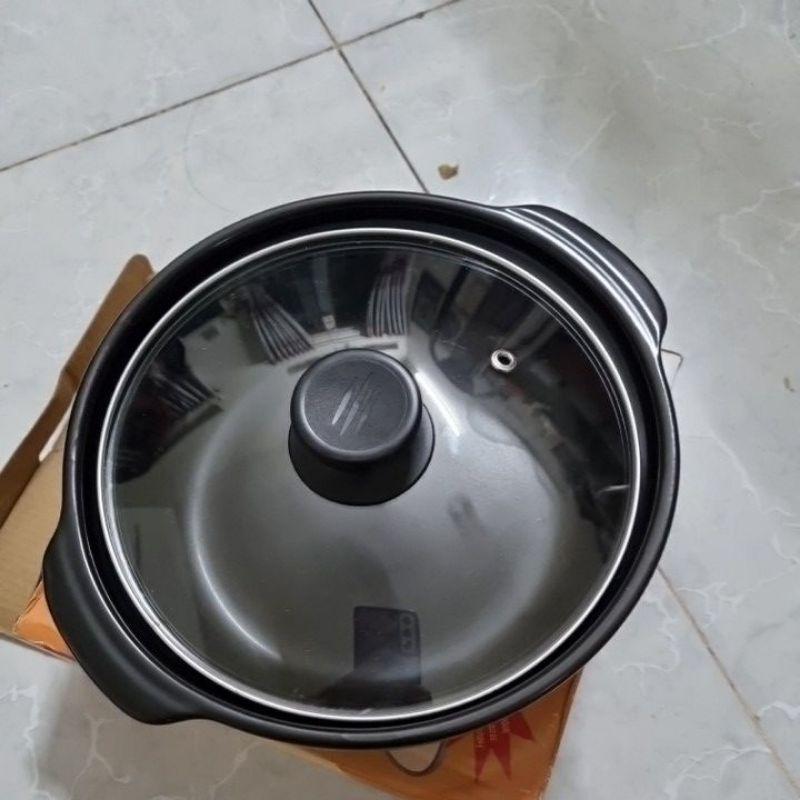 Nồi đất tráng men nắp kính 2,5L