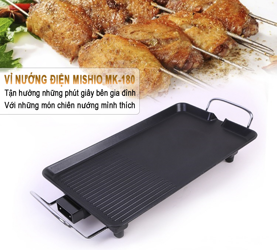 Vỉ nướng điện Mishio MK180 1350W - Hàng chính hãng