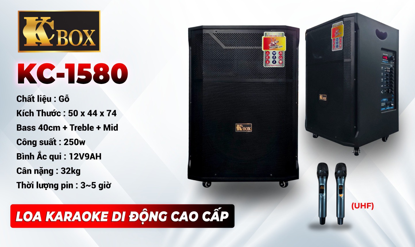 Loa kéo KCBOX KC-1580 - 4 Tấc - 3 đường tiếng