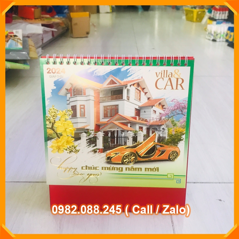 Lịch bàn 2024 kích thước 16cm x 24cm mẫu ngẫu nhiên
