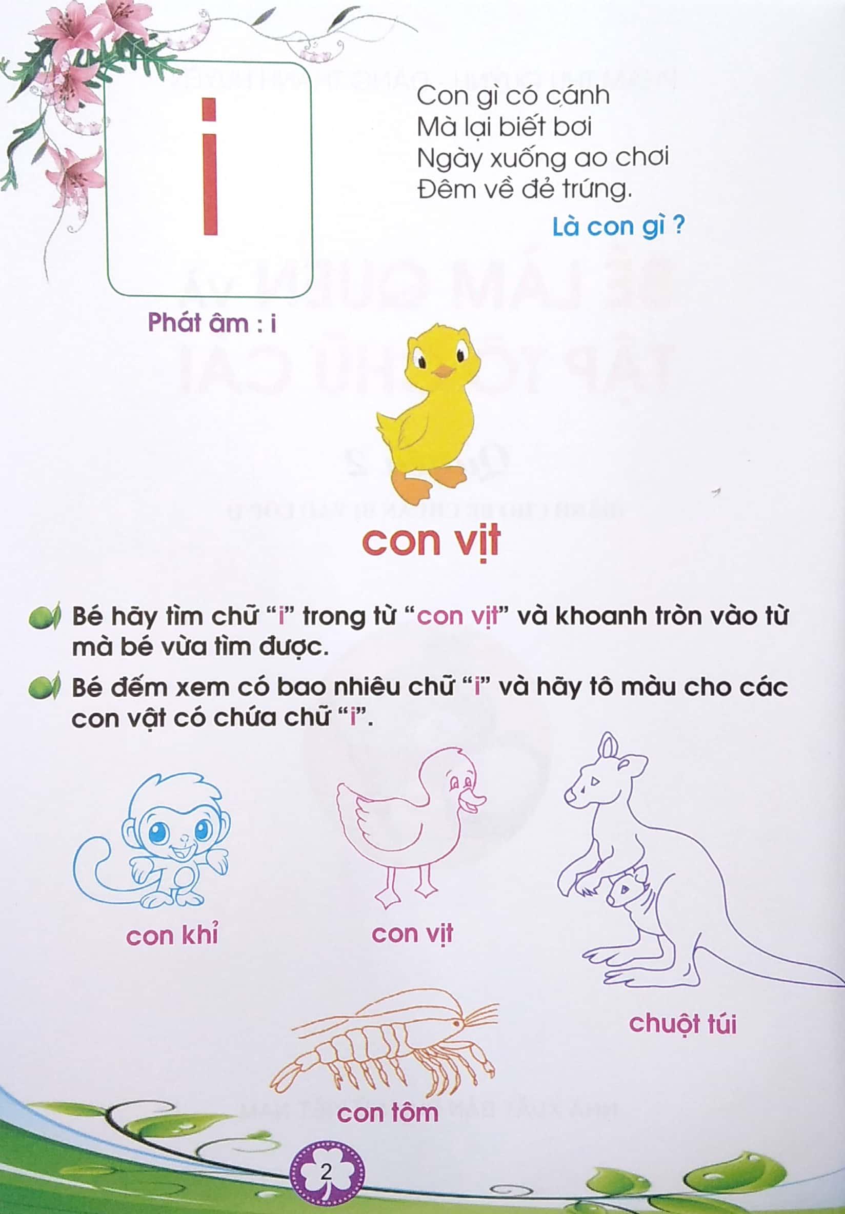 Bé Làm Quen Và Tập Tô Chữ Cái - Quyển 2