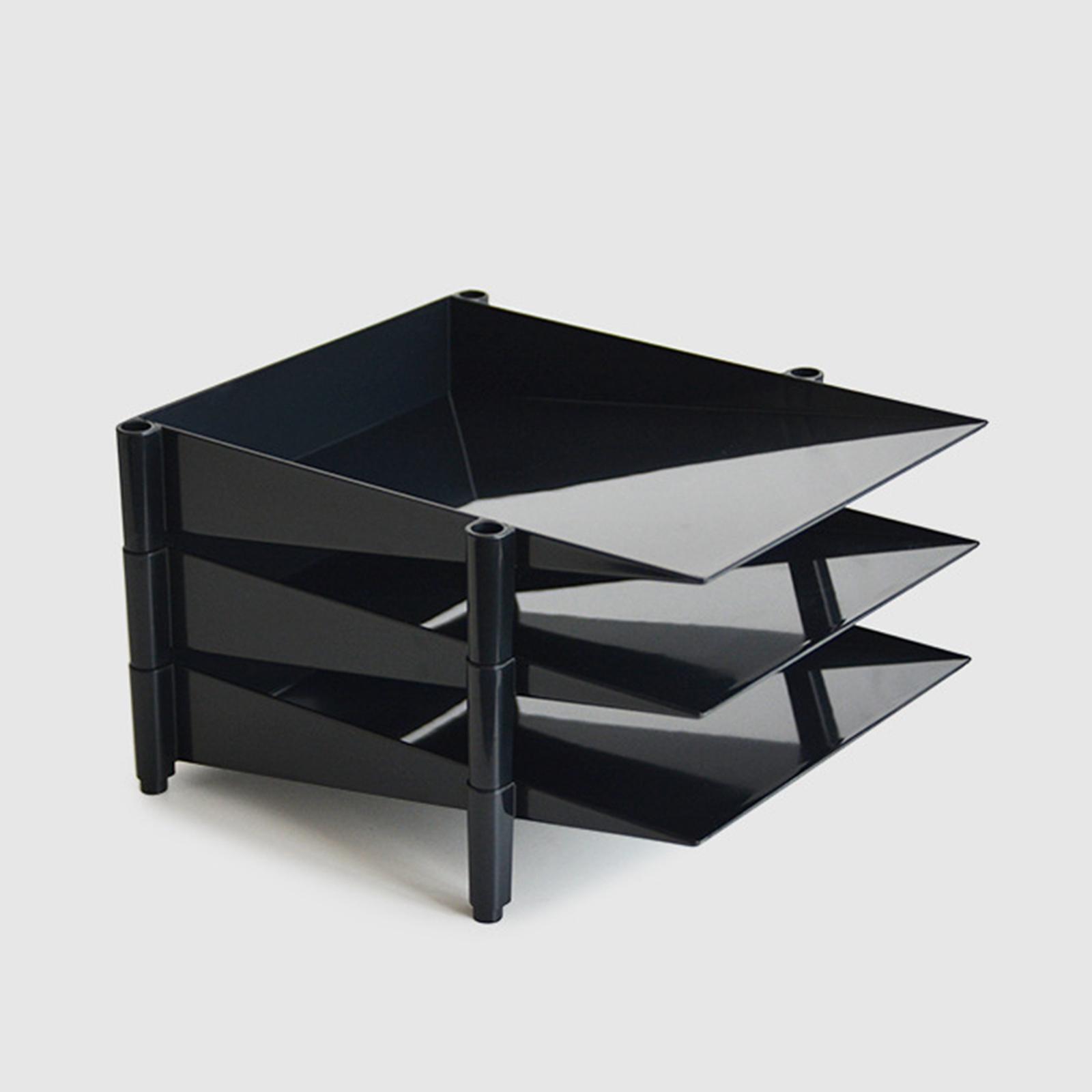 File Document Holder Paper Shelves Sorter Stackable Black