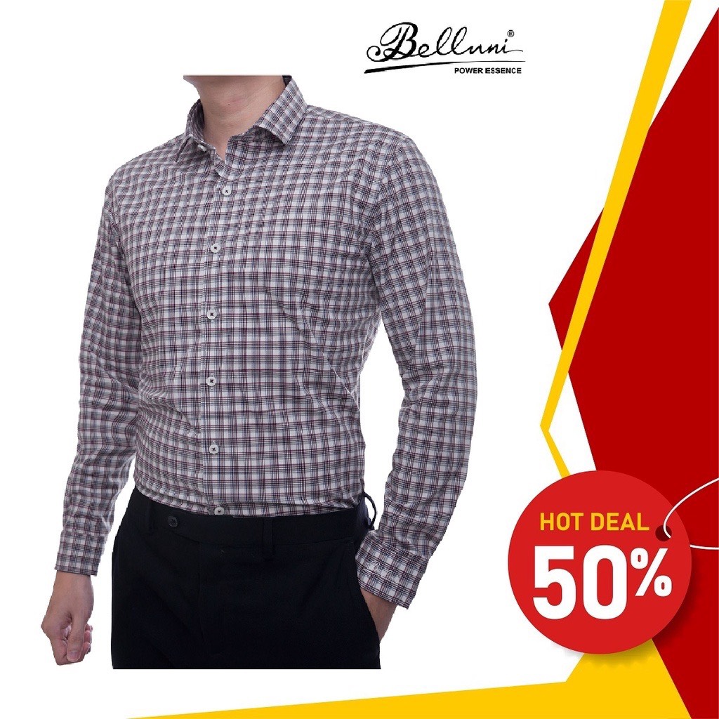 Áo sơ mi nam SlimFit tay dài cao cấp BELLUNI vải sợi tre thoải mái thanh lịch 157 R2