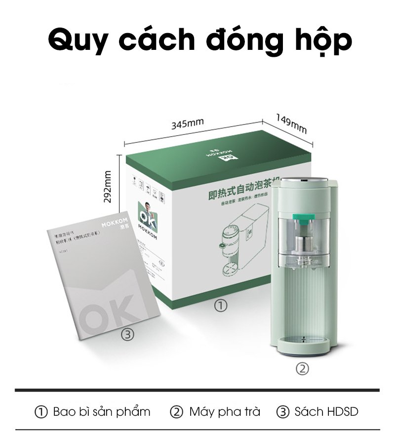 Máy Pha Trà - Đun Sôi Nước Tự Động Mokkom MK371 - Hàng Chính Hãng