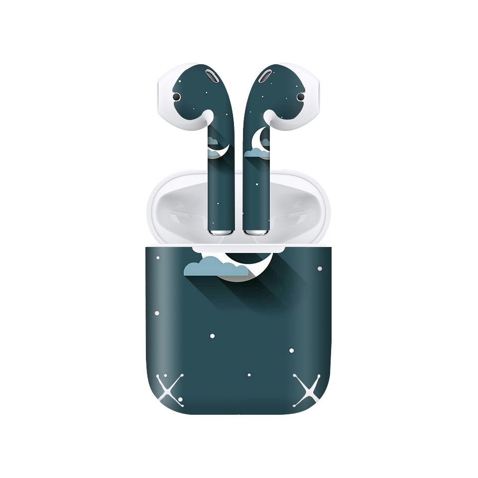 Miếng dán skin chống bẩn cho tai nghe AirPods in hình thiết kế - atk011 (bản không dây 1 và 2)