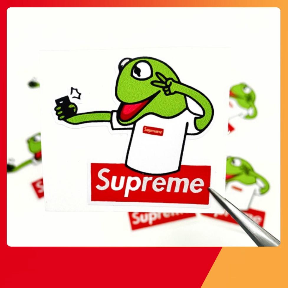 Sticker Frog Sup.reme dán tô điểm điện thoại, laptop, vali, bàn tủ kệ, mũ bảo hiểm, xe máy