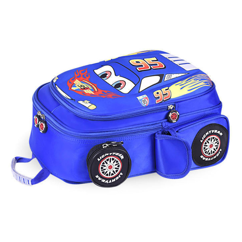 Balo bé trai hình ô tô 3D Mcqueen