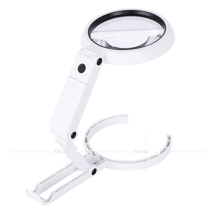 Phong cách mới nhất 90mm máy tính để bàn cầm tay có thể gập lại 8 đèn LED kính lúp cắm USB đọc sách đọc bảo trì bảng mạch 10 lần