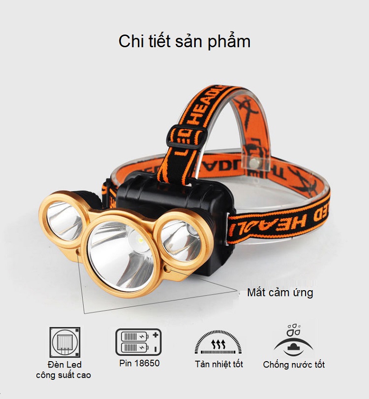 Đèn pin đội đầu đi đêm TD101- ĐỘ CHIẾU SÁNG CAO, TUỔI THỌ PIN LỚN, CHỐNG THẤM NƯỚC TỐT