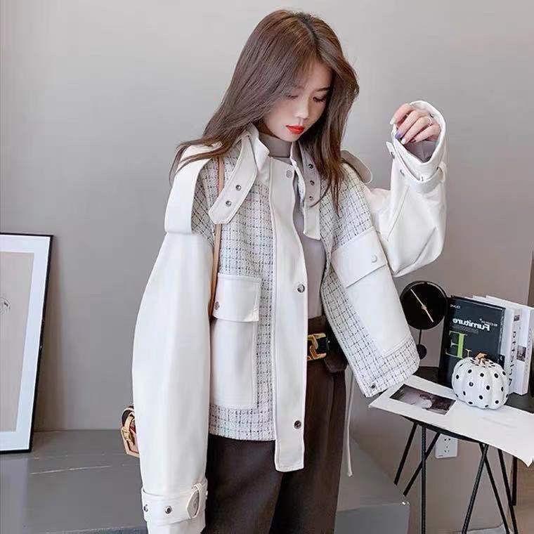 Xiaoxiang Áo Khoác Da Cao Cấp Phong Cách Hồng Kông Dễ Phối Đồ Cho Nữ