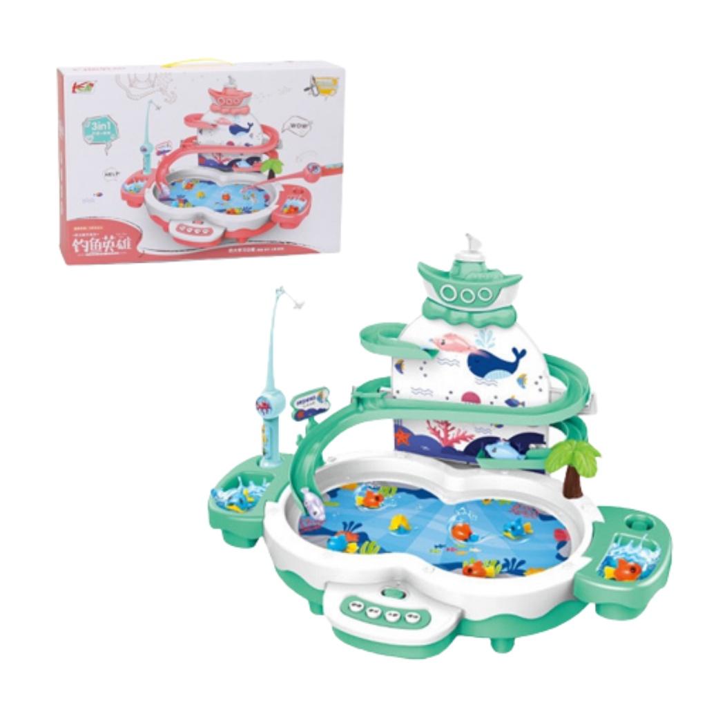 Bộ đồ chơi câu cá MOMMYKIDS MINH CHÂU có tháp cầu trượt, phát nhạc dành cho trẻ 1- 6 tuổi