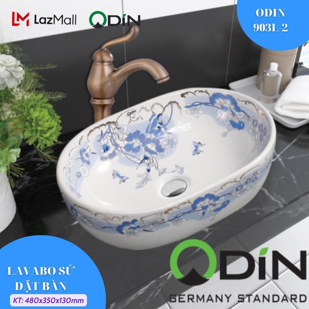 Lavabo sứ hoa văn để bàn ODIN 904L-1