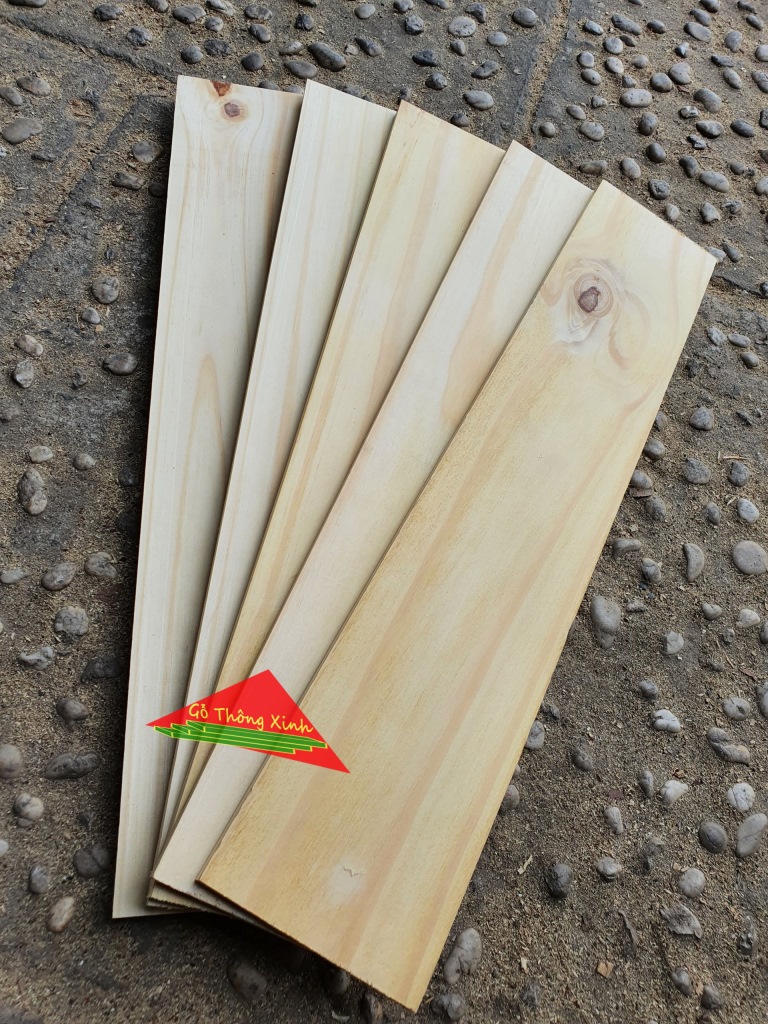 Bó 5 thanh gỗ thông dài 50cm, rộng 10cm, dày 1cm được bào láng 4 mặt phù hợp để trang trí, chế loa bluetooth, DIY