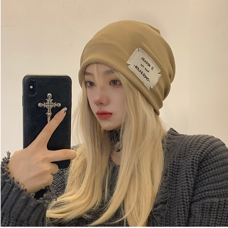 Mũ beanie trùm đầu dạo phố đi chơi unisex thoáng khí cá tính màu trơn thời trang Hàn quốc thu đông đẹp rẻ