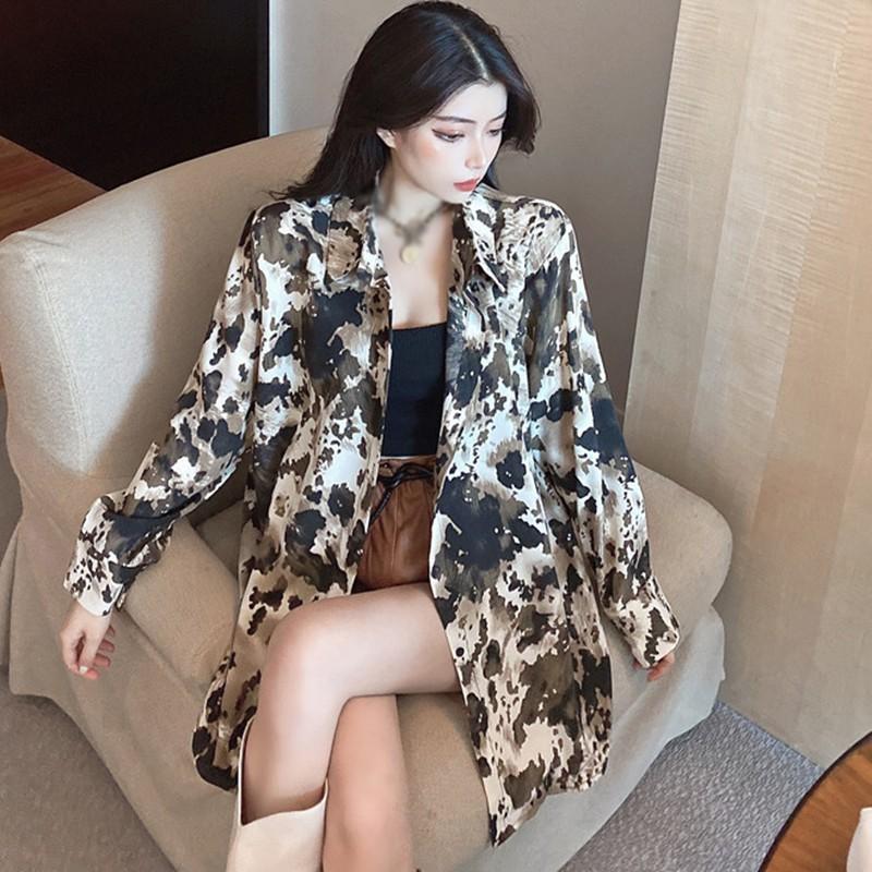 Áo Sơ Mi Dài Tay Dáng Rộng Thiết Kế Thanh Lịch Thời Trang