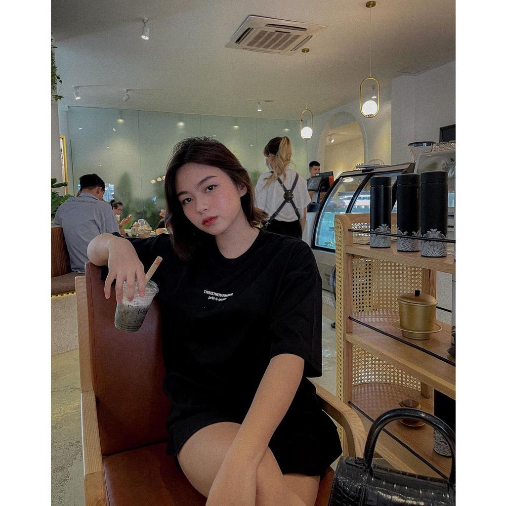 Áo thun nữ BLACKDOKI-harmonic , áo phông basic form rộng tay lỡ cá tính cotton oversize
