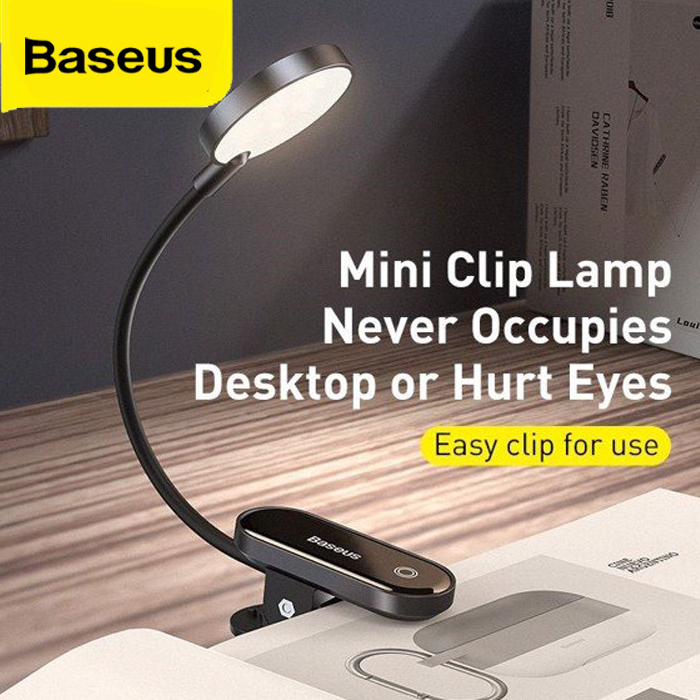 Đèn Đọc Sách Mini, Pin Sạc Tiện Dụng Comfort Reading Mini Clip Lamp Hàng Chính Hãng Baseus