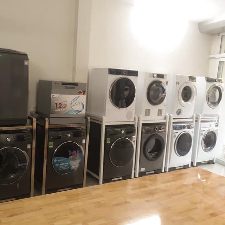 Kệ để máy sấy - máy giặt INOX hộp 40.40 chịu tải 300KG / chống rung tốt, đa năng tiện dụng, bề mặt gỗ tự nhiên chống nước