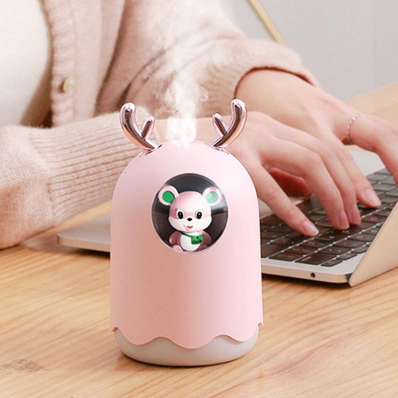 Máy Tạo Độ Ẩm Không Khí Mini Hộ Gia Đình Nhỏ Dưỡng Ẩm Thơm Xe Ô Tô Sáng Tạo Hình Thú Dễ Thương Gấu USB Tạo Độ Ẩm