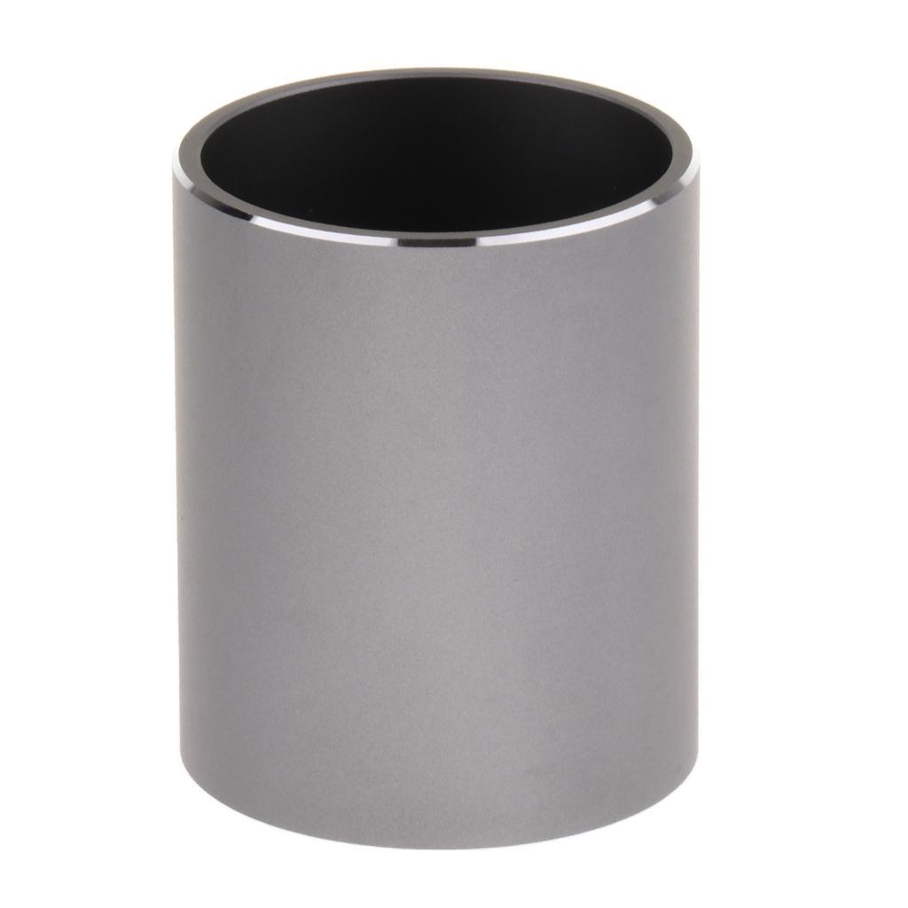 Aluminum Alloy Cylindrical Style Pen Holder Pencil Holder Container - Black