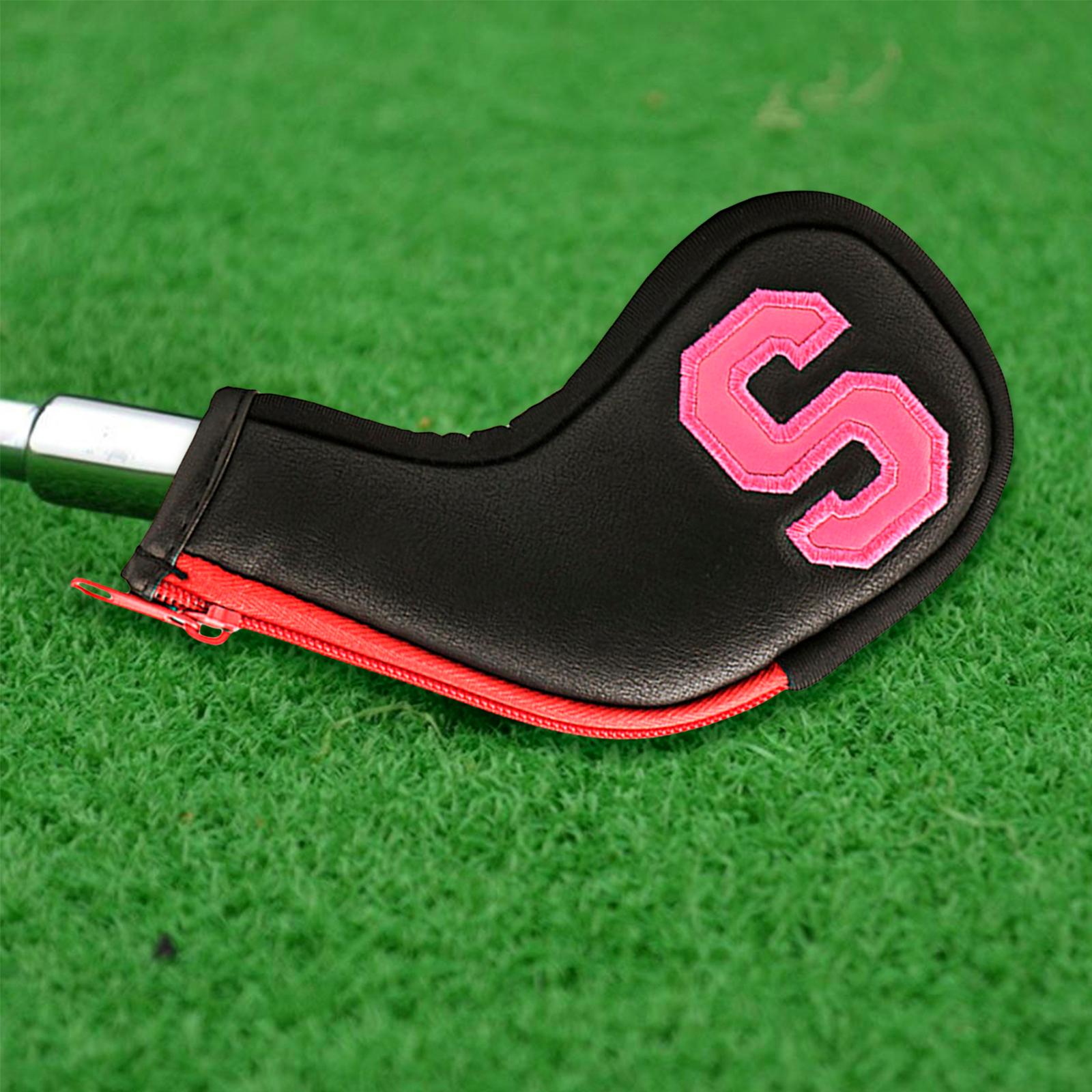 Golf Club Iron Head Covers, 10 pcs Golf Headcover Set, Thick Synthetic Leather Golf Iron Head Covers Set Fit All Brands Irons , Watercolor