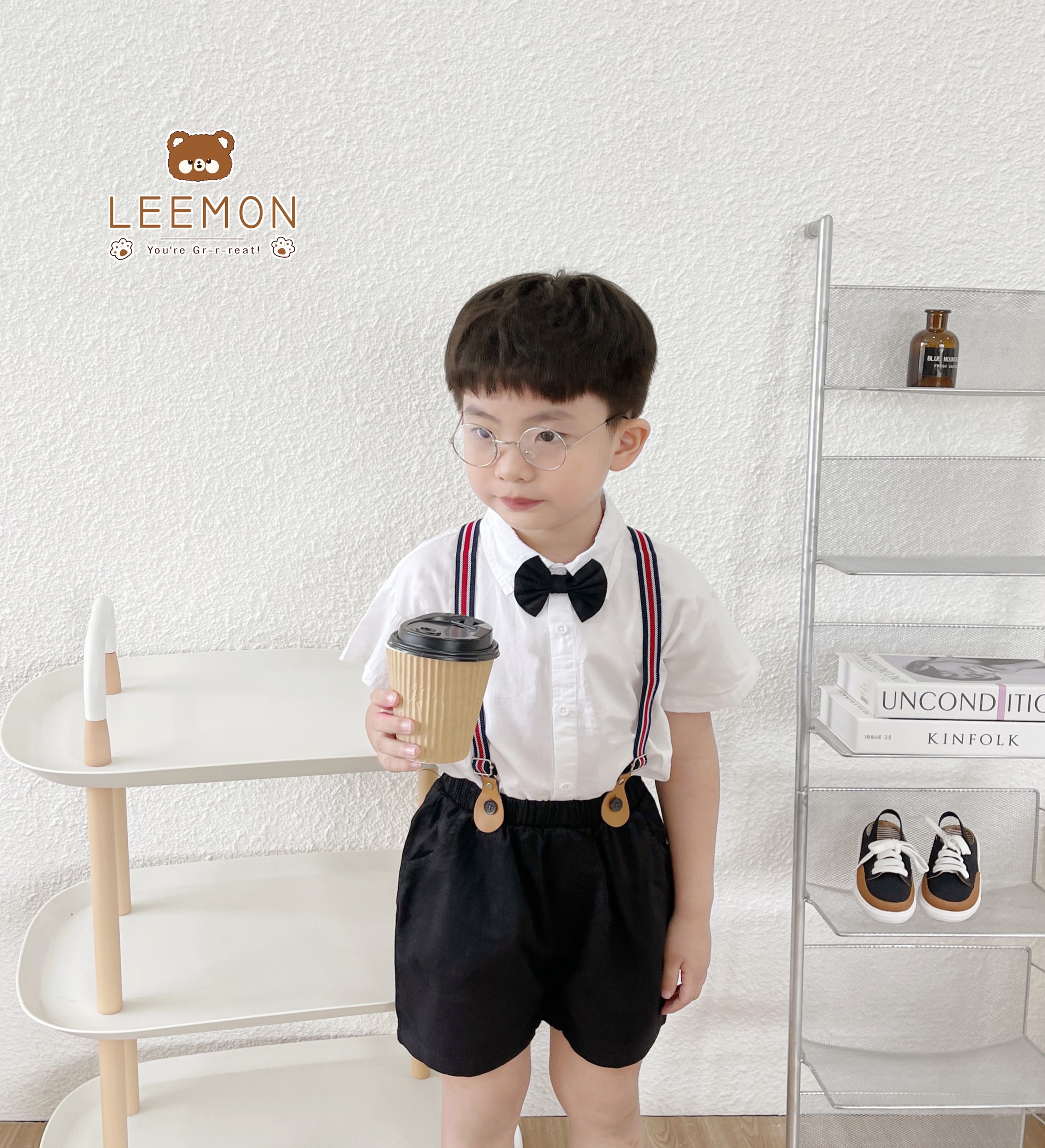 Bộ công tử bé trai cộc tay 1-7 tuổi phong cách Hàn Quốc hàng thiết kế cao cấp kiêu dáng thời trang