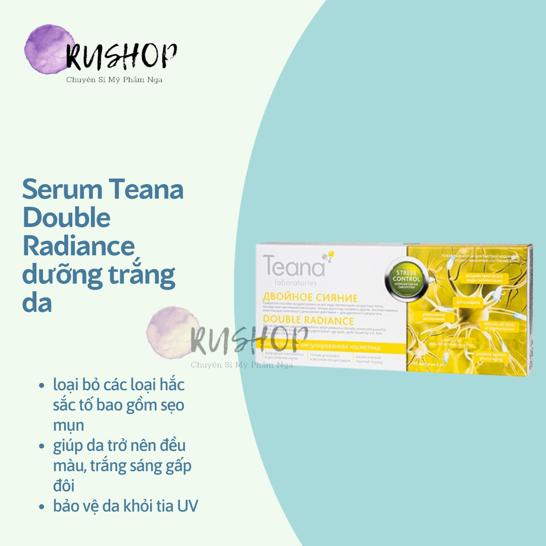 Serum Teana Double Radiance dưỡng trắng da, mờ nám đồi mồi, thâm mắt