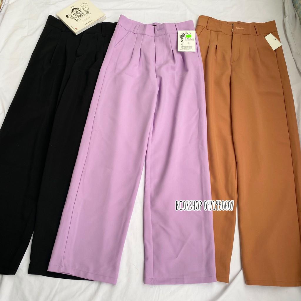 Quần Tây Ống Suông lưng cao kéo khóa xếp 2ly trước hàng cao cấp có size - 1hit_unisex