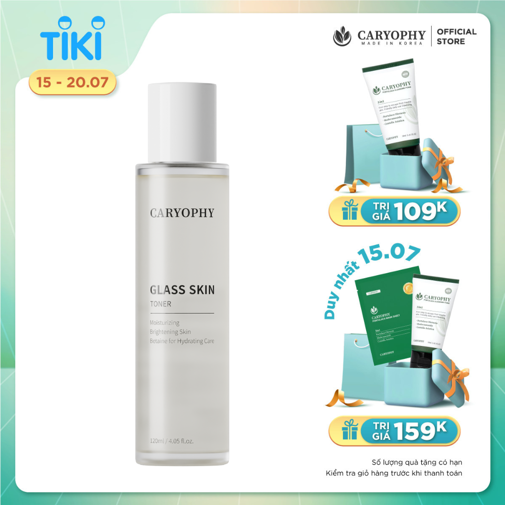 Toner dưỡng ẩm sáng da Caryophy Glass Skin Toner 120ml