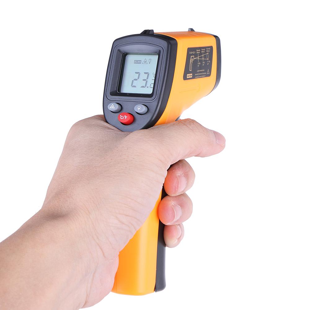 Digital Infrared Thermometer Laser Industrial Temperature Gun Non-Contact with Backlight -50-400°C(NOT for Humans) Battery not Included