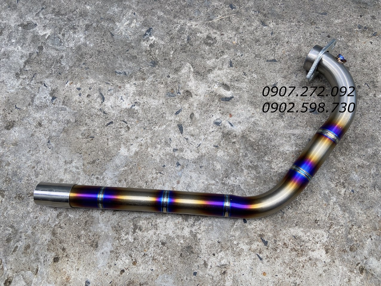 Cổ pô titan xịn lên màu gắn pô din dành cho SATRIA / RAIDER FI / RAIDER XĂNG CƠ