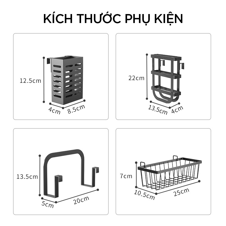 Kệ Chén Đĩa Kéo Giãn Thông Minh VANDO Giá Úp Bát Thay Đổi Kích Thước Trên Bồn Rửa 1 Tầng Chống Han Gỉ Cao Cấp