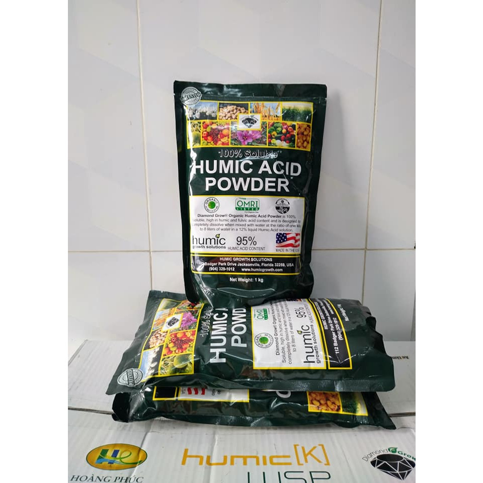 Phân sinh học Diamond Grow-Humi (K) Powder (Acid Humic)- Túi 1kg - Nhập khẩu trực tiếp từ Mỹ