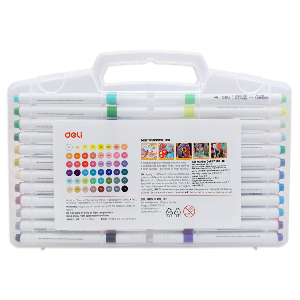 Hộp 48 Bút Marker Acrylic - Deli EC189-48