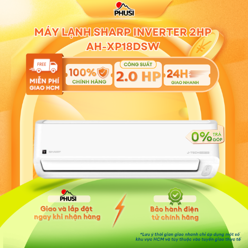 Máy Lạnh Sharp Inverter 2HP AH-XP18DSW - Hàng Chính Hãng - Mẫu Mới 2026