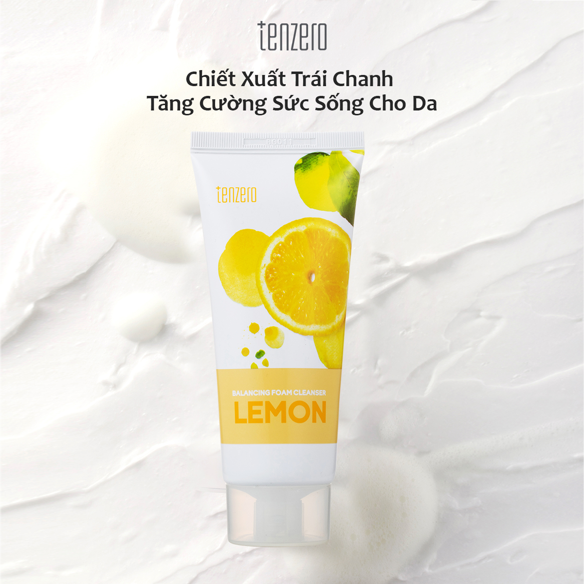 Sữa rửa mặt thiên nhiên sáng da, sạch sâu Tenzero Balancing Foam Cleanser Lemon 100ml