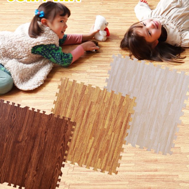 Thảm lót trải sàn nhà màu vân gỗ sang trọng loại to kích cỡ 1 tấm 60x60cm, độ dày 1cm giữ ấm chân mùa thu đông, thiết kế đẹp sang trọng trang trí phòng ngủ, phòng khách, văn phòng