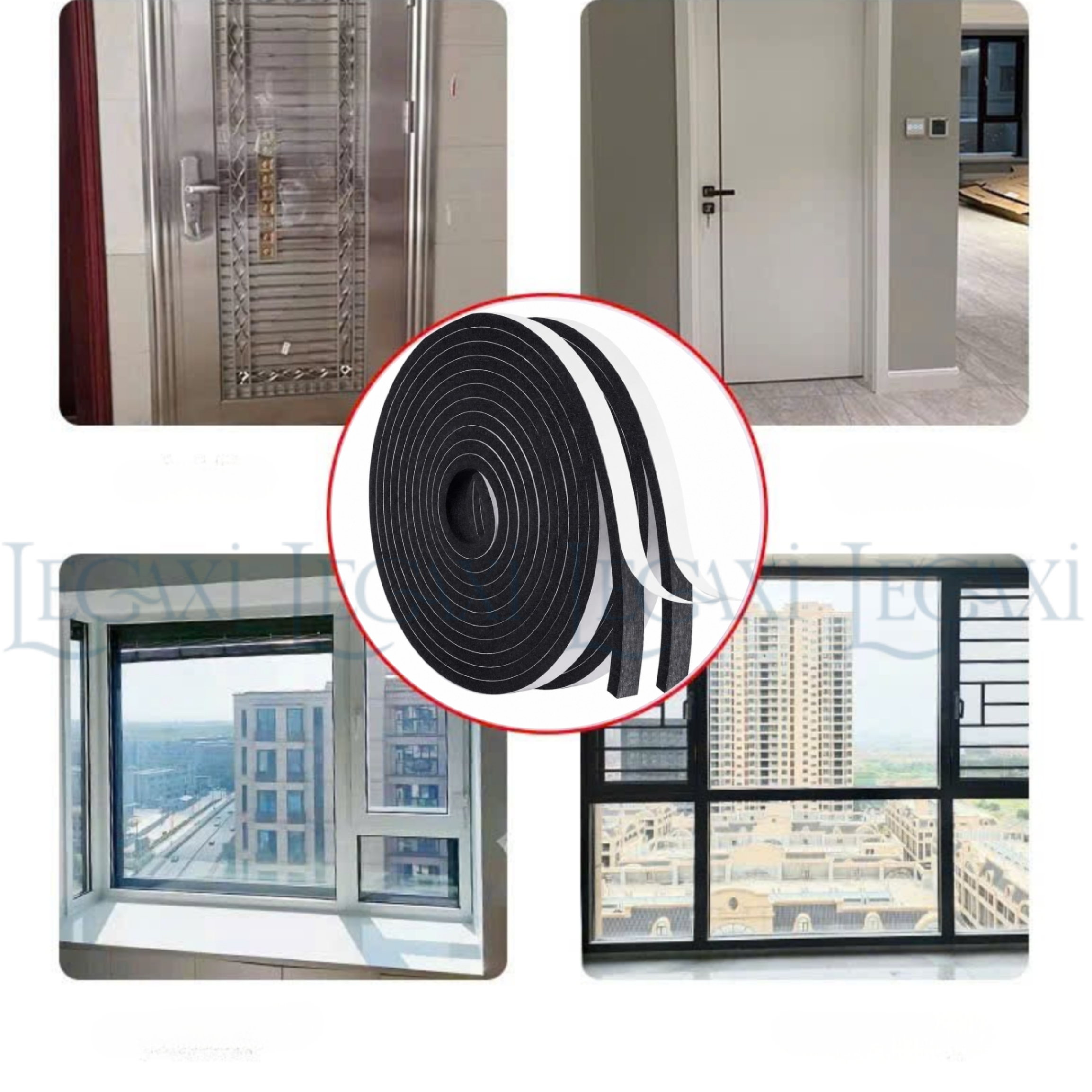 Cuộn Ron Gioăng Mút Xốp Dán Khe Hở Khung Cửa Cách Âm Giảm Chấn, Chống Bụi, Chống Thoát Hơi Dài 6 Mét