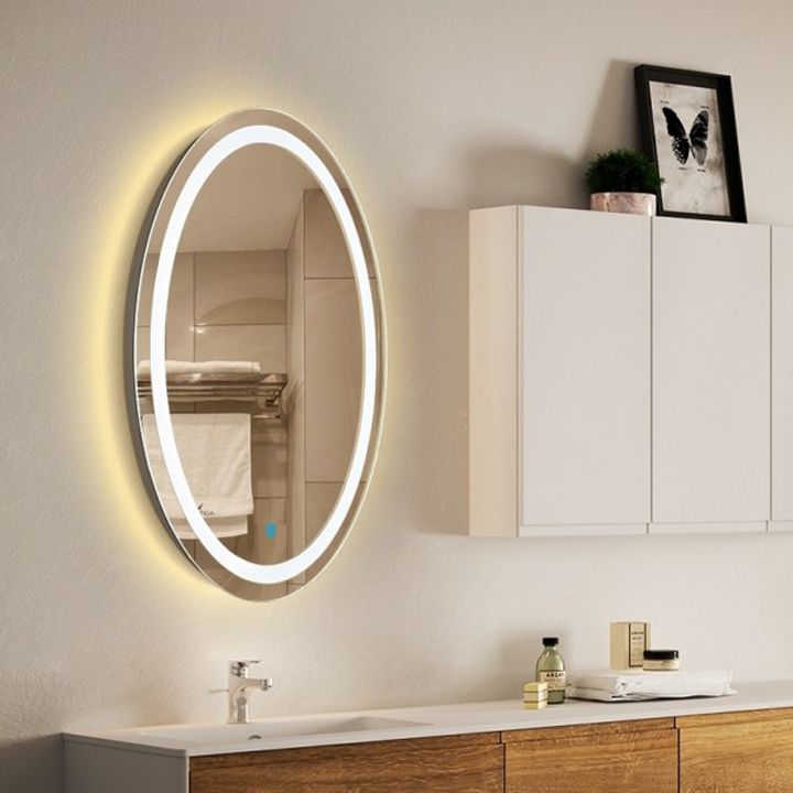 GƯƠNG TREO TƯỜNG HÌNH OVAL ĐÈN LED CẢM ỨNG GNT07