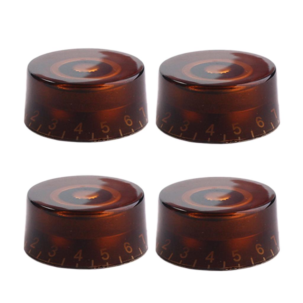 4X Đàn Guitar Tập Tông Núm Điều Khiển Núm cho Đàn Guitar Điện Nâu