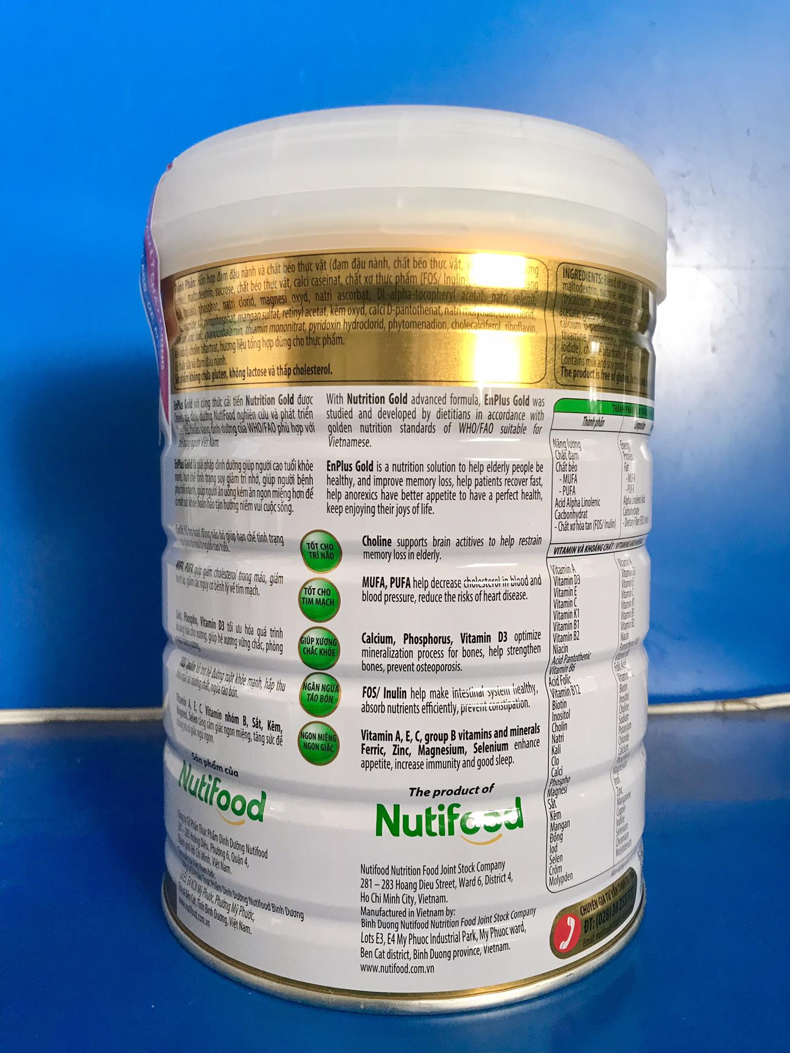 Bộ 5 Lon Sữa Bột Nutifood Enplus Gold - Dành cho người cao tuổi, người bệnh, người ăn uống kém (900g)