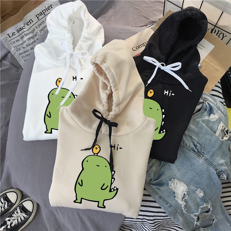 ÁO KHOÁC HOODIE UNISEX FORM RỘNG KHỦNG LONG HI CUTE DỄ THƯƠNG