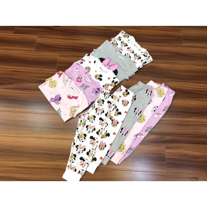 Bộ Đồ Dài Tay Cotton HM Bé Gái Mickey - Pony