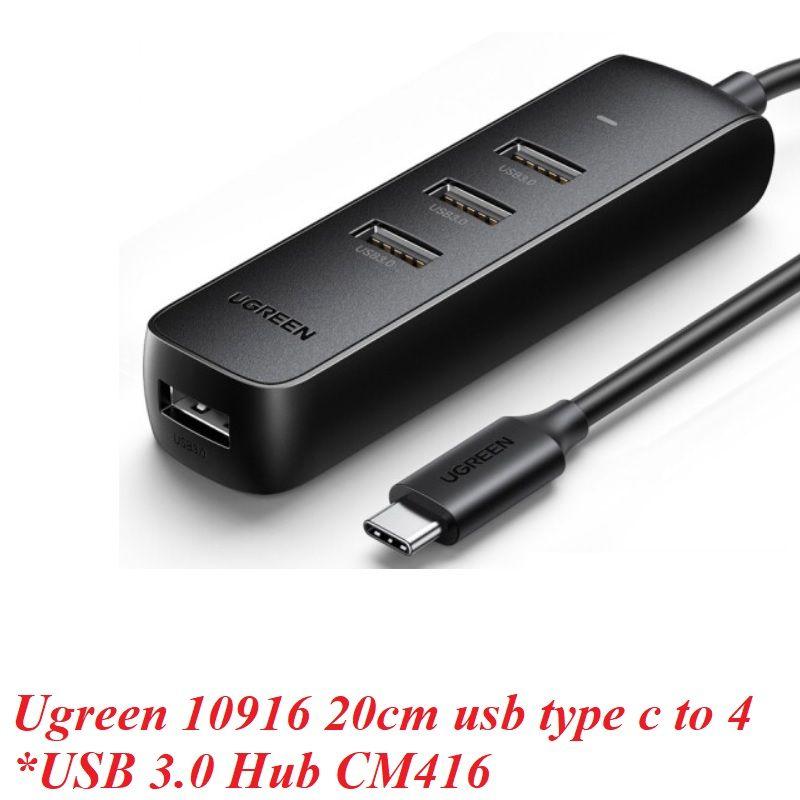 Ugreen UG10916CM416TK 20cm Hub 4 * USB 3.0 từ 1 cổng Type c - HÀNG CHÍNH HÃNG