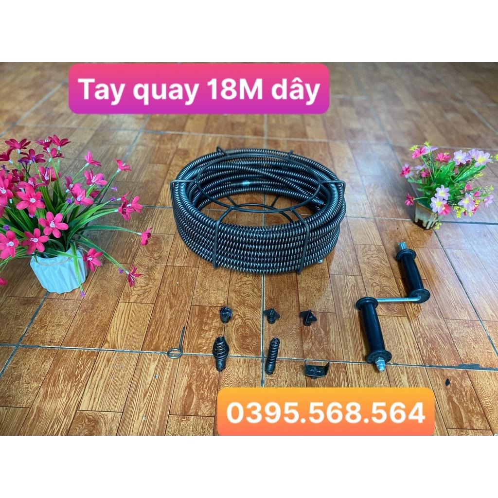 Siêu combo dây thông cống 18 M + 6 đầu thông + tay quay