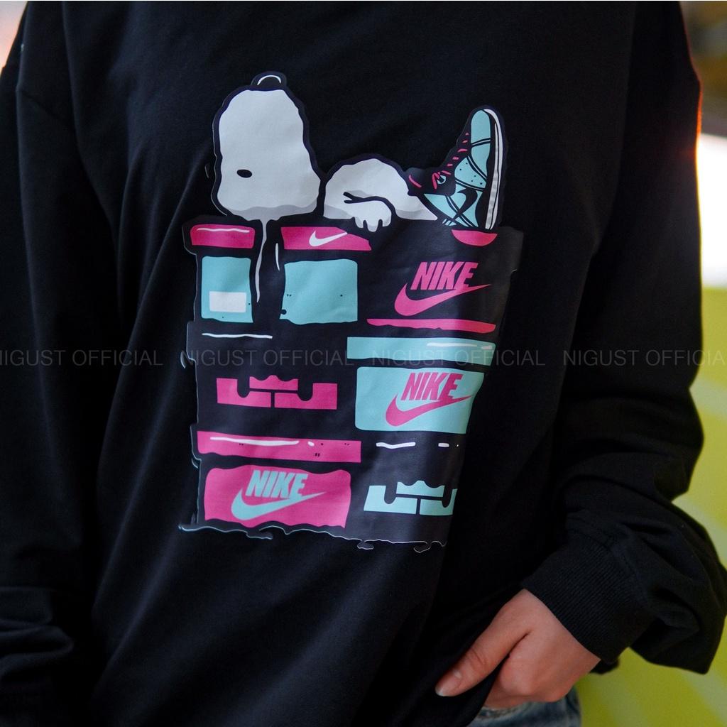 Áo sweater nam nữ local brand NIGUST Sneakerhead chất liệu nỉ da cá form rộng màu đen trắng Fullbox