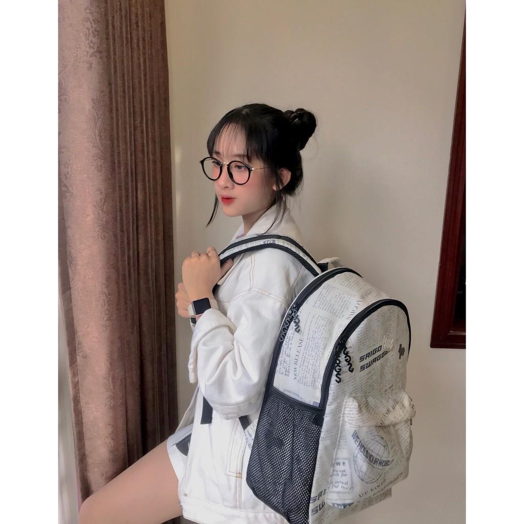 Balo Họa Tiết Báo SAIGON SWAGGER SGS Journal Backpack-Ngăn Chống Sốc Laptop 15'