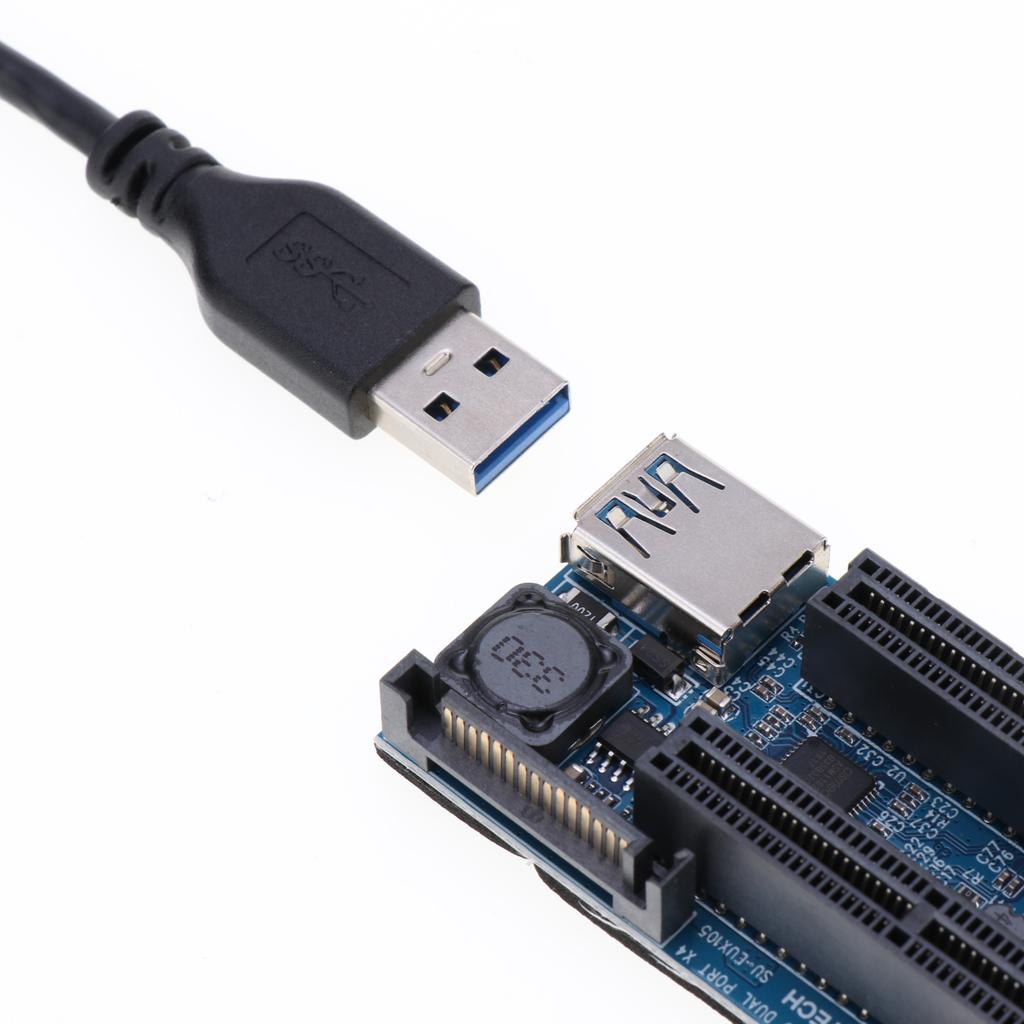 PCI E X1 to X4 USB3.0 GPU Extender Riser Adapter Plug & Play