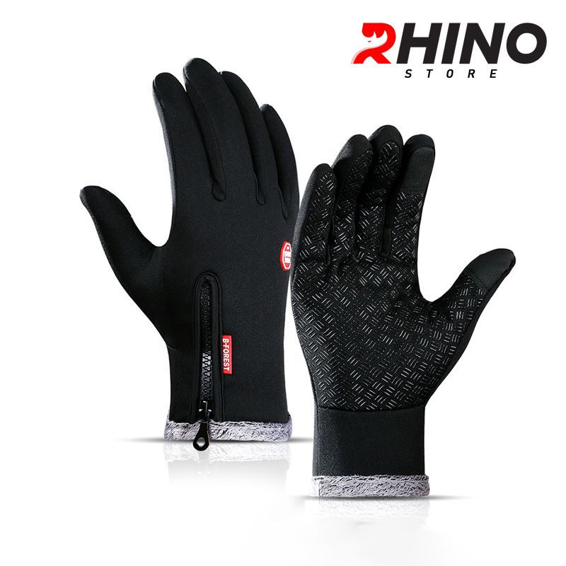 Găng tay giữ ấm mùa đông chống gió, kháng nước mưa Rhino G9012 Bao tay chống trượt đi xe máy, xe đạp lót nỉ cho nam nữ, bảo hộ đi phượt - Hàng chính hãng